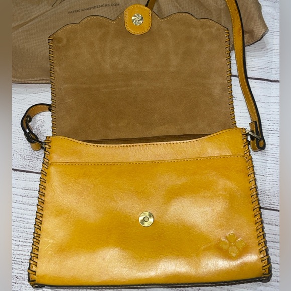 Patricia Nash Leather Crossbody bag Burnished Santillana Sunflower yellow - Picture 10 of 14